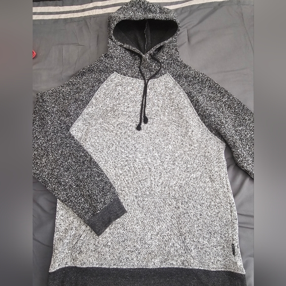 Brooklyn Cloth Tops - Black and gray hoodie hooded sweatshirt XL